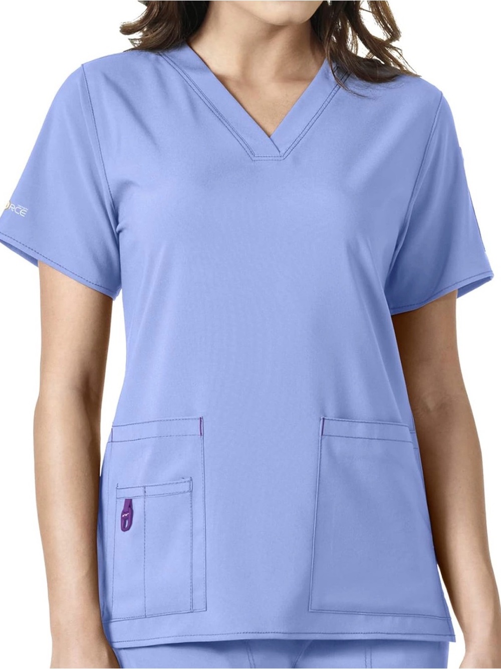 Carhartt Women's Force Cross-Flex 2XL Pant & 3XL top scrub set in Ceil blue